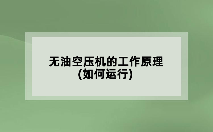 无油空压机的工作原理(如何运行)